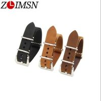 ▽♚✎ ZLIMSN Retro Handmade New Watch Accessories Strap ZULU Leather Strap Crazy Horse Leather Watchband With Different Colors 20mm