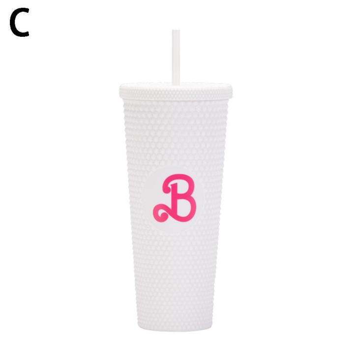 barbie-movie-peripheral-accompanying-cup-750ml-acrylic-water-barbie-with-pink-cup-straw-o3i4