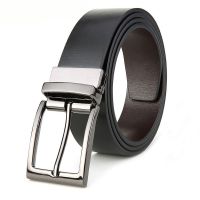 Double-sided Mens Genuine Leather Belt Reversible Belt for Causal Classic High Quality Pin Buckle Male Belt