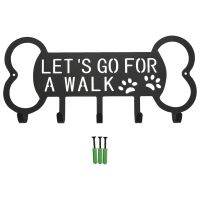 Metal Pet Dog Leash Hanger Hook Dog Leash Wall Rack Holder with Free Nail Hang on Leather Nylon Leash Key Pet Holder