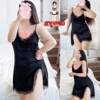 MOKU ชุดนอนสาวอวบ ผ้าซาติน เซกซี่  ชุดเดรสกระโปรง สาวอวบใส่ได้  plus size sexy women  สาวอวบ nightwear night dress clothes