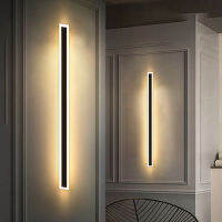 DGLUX 110V 220V Modern Outdoor Exterior Linear Strip Wall Lamp 3000K Warm White Garden Sconce Long LED Wall Light