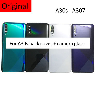 Original สำหรับ SAMSUNG Galaxy A30s A307 A307FN A307G A307GN โทรศัพท์ฝาหลังแบตเตอรี่ด้านหลังประตู + เลนส์กล้องกรอบ-lfdddd