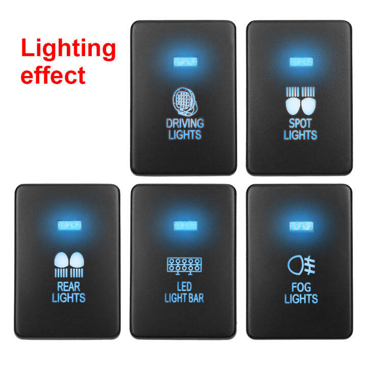 12V Car Light Button Fog Push Button Spot Driving Rear Light LED Switch