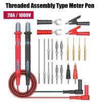 16/22PCS Multimeter Test Leads Kit Silicone Probe Threaded Assembled SMD Test Cable Universal Meter Rod Weldless Removable 20A Electrical Trade Tools