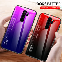 Xiaomi R Edmi หมายเหตุ8 PRO กรณี R Edmi Note8PRO กระจกฮาร์ดกรณีสีไล่โทนสีกันกระแทกโทรศัพท์ปกหลังปลอก