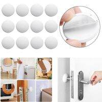 10pcs Wall Bumper White Soft Silicone Round Wall Protectors Guards Self-adhesive Door Handle Non-slip Muffler Home Improvement Decorative Door Stops