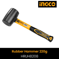 INGCO ค้อนยาง ด้ามไฟเบอร์ 8 ออนซ์ HRUH8208 ( Rubber Hammer ) ฆ้อนยาง ค้อนยางดำ ค้อน