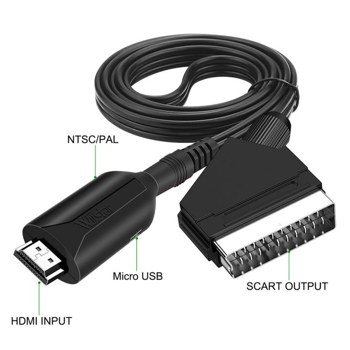 ตัวแปลงแปลง-hdmi-เป็น-scart-hd-1080p-hdmi-scart-ระบบเสียงระดับหรูพร้อมสายไฟ-dc-สำหรับ-ps4-dvd