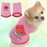 ฤดูร้อนสีชมพูพิมพ์ผ้าฝ้ายเสื้อยืดเสื้อผ้าสัตว์เลี้ยงสำหรับสุนัข