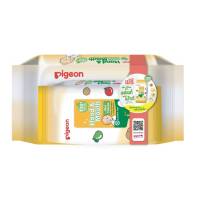 P003-3 1 แถม 1 พีเจ้น เบบี้ไวพส์ แฮนด์ &amp;เม้าท์ ผ้าเช็ดมือและปาก  Pigeon Baby Wipes Hand &amp; Mouth 60 แผ่น ฟรี 20 แผ่น