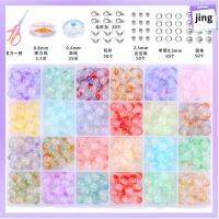 JING 480PCS 8mm คะ ลูกปัดแก้วสำหรับทำสร้อยข้อมือ 24ช่อง ด้ายยางยืด2ม้วน อุปกรณ์เสริมเสริม ลูกปัดคริสตัลคริสตัล สำหรับสร้อยคอ