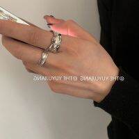 ✘✕ YUYUJIANGs925 silver small texture wide ring opening couple original design ins senior cold wind