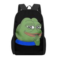 Sad Frog pepe meme Funny Kids School Bags 3D Book Bag Men 16 Inch Backpack For Teen Boys Kindergarten Bagpack Children Mochila