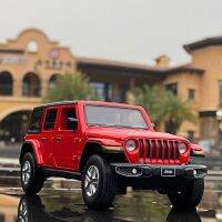 รถจี๊ป1:32 Wrangler Rubicon รถโลหะผสมของเล่นโลหะหล่อจากของเล่นเด็กของสะสมการจำลองโมเดลรถยนต์ออฟโรด