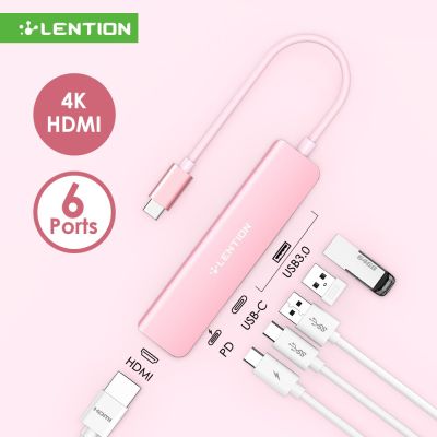 6 In 1 USB C Hub 100W USB PD สำหรับชาร์จ3.0 4K HDMI Type-C MacBook Pro 2016-2023 M1 M2 Feona