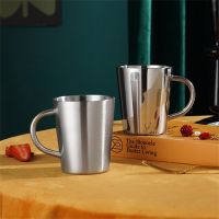 Simple Versatile 300ml Dual Wall 304 Stainless Steel Double Layer Coffee Cup Portable Cup Travel Suit Office Insulated Home Mug