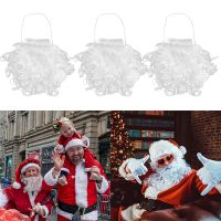 【LZ】◄■✟  1pc branco papai noel bigode vestido fantasia traje barba conjunto natal cosplay adereços halloween festa de natal decoração acessórios