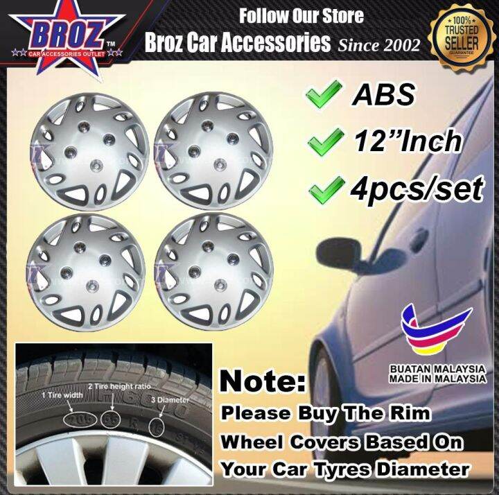 4pcs Perodua Kancil 12 Inch ABS Wheel Cover Rim Center Caps Lazada