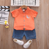 IENENS Summer 2PC Kids Baby Boys Outfit Cotton Clothes Clothing Sets Infant Boy Tee Shirt + Shorts Pants Outfits Suits Children Wears Toddler Striped Tracksuits 1 2 3 4 Years