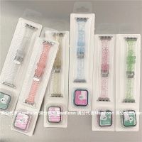 เคสซิลิโคนกลิตเตอร์ใส,เคสสายนาฬิกาสำหรับ Iwatch แอปเปิล6 5 4 3 2 1Iwatch สายรัดข้อมือใสหัวเข็มขัดเหล็ก42มม. 38มม. สายเชื่อมต่อ Iwatch โลหะซีรีส์44มม. 40มม.