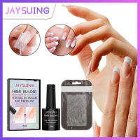 Jaysuing Fiber Builder For Nail Extension And Fiberglass Nail Care Length &amp; Shape ไฟเบอร์กลาส Silk Nails Wrap For Gel Extension Stickers Long Lasting Durable Fiber Gel Nail Tool (15Ml + 10Pcs) เครื่องมือทำเล็บ