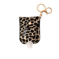 30ML Flip Leather Bottle Case Key Keychain Containers Holder Travel Cap Sanitizer Leopard Snake Pattern