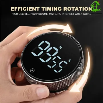 LED Kitchen Timer Digital Knob Timer Magnetic Electronic Manual Countdown  Timer Cooking Shower Study Fitness Stopwatch