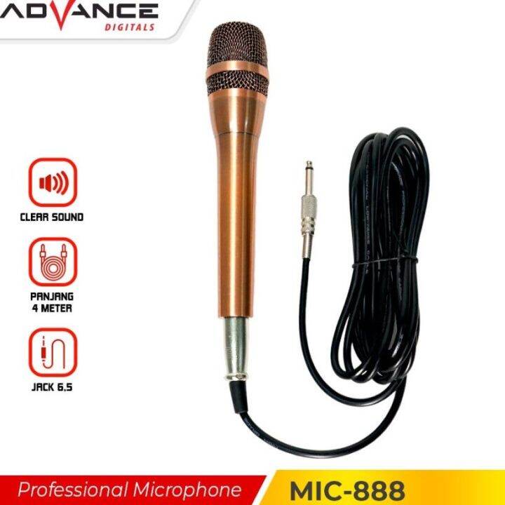 Advance Microphone MIC 888 Single Profesional Dynamic Mic Kabel