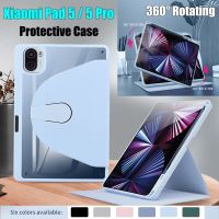 For Xiaomi Pad 5 Pro 2021 360° Rotating Flip Stand Full Cover for Mi Pad 5Casing High End Clear Acrylic Tablet Protective Case