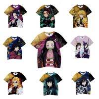 2023 newsummer ลำลอง [ขายร้อน] อะนิเมะปีศาจนักฆ่าพิมพ์คู่เสื้อยืด kimetsu NO yaiba ผู้ใหญ่ T-shir kamado tanjiro nezuko ญี่ปุ่น