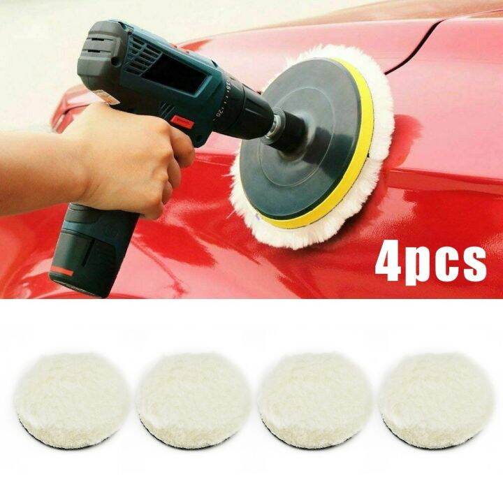 Tool Nest 4 PCS 3inch Wool waxing Buffing Polishing Pad Sanding