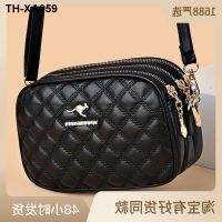 ✔ of soft leather handbags female new three-layer ling single shoulder bag fashion high-capacity oblique satchel BaoChao phone