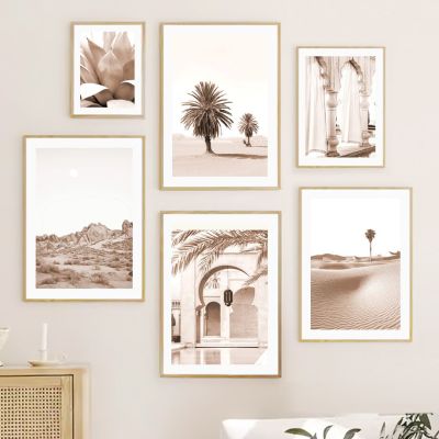 Agave Desert Camel Arches โมร็อกโก Wall Art ภาพวาดผ้าใบ Nordic โปสเตอร์และพิมพ์ภาพผนังสำหรับตกแต่งห้องนั่งเล่น