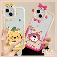 การ์ตูน Lotso สำหรับ Realme C20 C15 C11 C21Y C35 C25Y C33 C30 C25 C25s C31 C21 C2 C1 C3 C17 Realme 8 9 8i 8pro 9pro + 7 5 6i 9i 5S 5 7i วินนี่เดอะพูห์น่ารักหมีสตรอเบอร์รี่เคสนิ่มลายสัตว์ประหลาดตัวเล็กสำหรับผู้หญิง