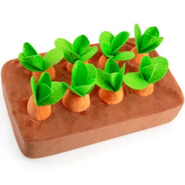 Stuffed Carrot Plush Feeding Snuffle Mat Hide and Seek Carrot Farm Dog Toys  Pet Food Feeding Mat For Foraging Skills Training