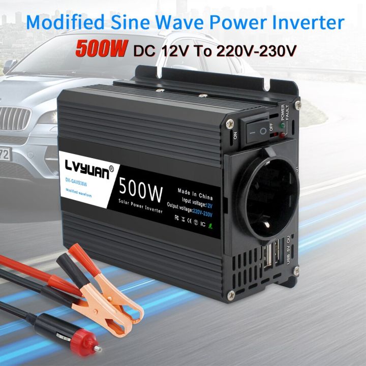 Inverter 12v 220V 500W EU Car Inverter Solar Inverter For Christmas