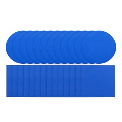 50 Self Adhesive PVC Pool Patch Repair Kit Square Round Air Mattress Patch Blue for Pools Boat Inflatable Products