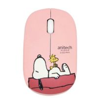 Anitech x Peanuts เมาส์ไวเลสไร้สาย 2.4G รุ่น SNP-W228-MI สีชมพู