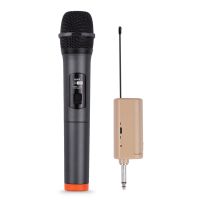 Handheld Wireless Microphone UHF Dynamic Mic Portable Mini Receiver 6.35mm Plug for Karaoke Speech Meeting Stage Performance Projector Mounts