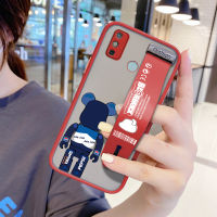 UCUC เคสโทรศัพท์เคสสำหรับ Tecno Spark 6 Go/Tecno Spark Go 2020 (มีสายรัดข้อมือ) กันกระแทก Frosted กลับ Pepsi กระเป๋าหมี Soft Edge Full ฝาครอบเลนส์ป้องกันเลนส์โทรศัพท์บางเฉียบเคสโทรศัพท์