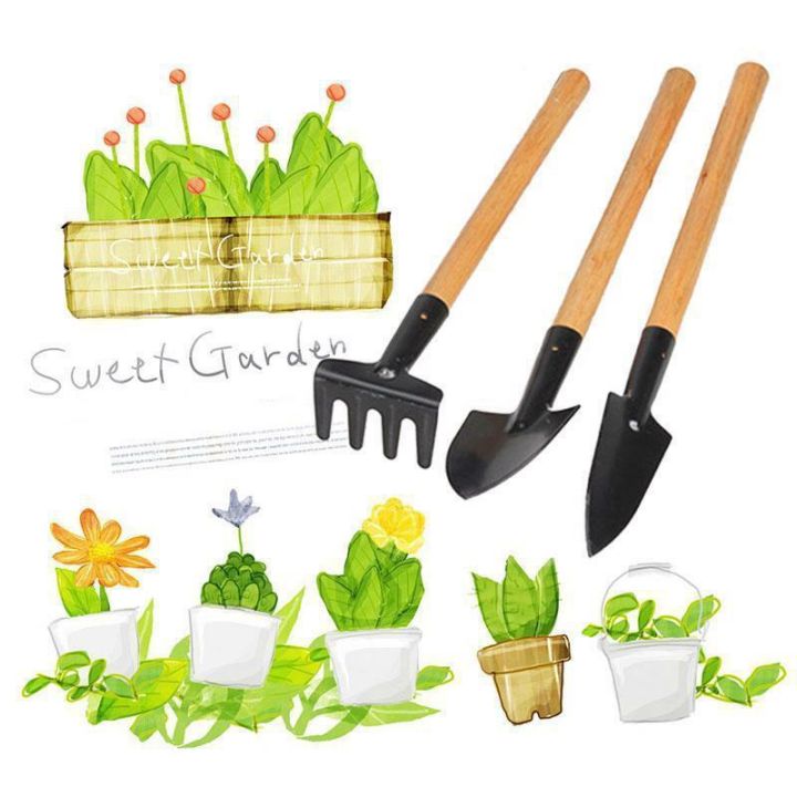 3-pcsset-mini-spade-shovel-harrow-flowerpot-tools-potted-plants-maintenance-wooden-handle-plant-soil-shovels-gardening-tools