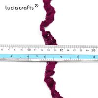 ；‘。、’ Lucia Craft 5Yards  20Mm Cotton Elastic Lace Trim  Rions Bands DIY Girls Hair Tie Headband Sewing Clothing Accessories N0608