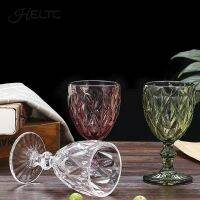 【CW】✓  Imitation Glass European Plastic Wine Goblet Carved Embossed Juice