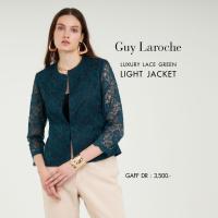 แจ็คเก็ตลูกไม้ สไตล์ฝรั่งเศส เนียนนุ่ม ไม่ระคายผิว ทรง Boxy สีเขียว Guy Laroche (GAFFDR)