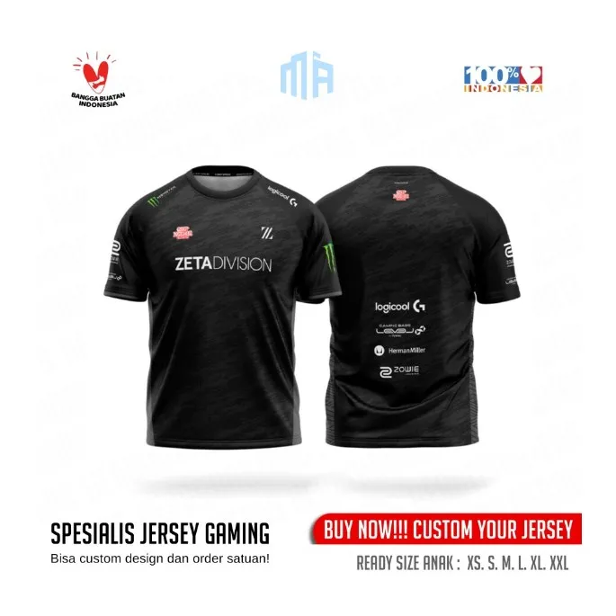 Zeta Division Black Valorant Esports Gaming Jersey T-Shirt Full print