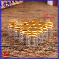 Akabs 10pcs 5/7/10/14/18/20ml ขวดแก้วขวดเล็กๆขวดปิดผนึกประสงค์ขวด