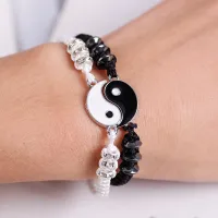 2021 Fashion Couple Bracelet Chinese Style Retro Tai Chi Alloy Accessories Hand Woven RopeBoyfriend Girlfriend Best Friend Friendship Jewelry