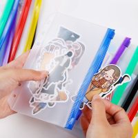 5Pcs A5 A6 Binder Pockets Sets Zipper File Folders 6 Ring Notebook Binder Waterproof PVC Leaf Bags Office Filing Supplies