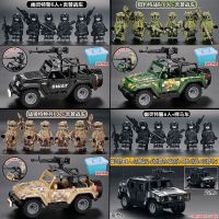 Compatible with Lego building blocks jeep chariot minifigure Hummer off-road vehicle special forces ghost spy puzzle puzzle plug-in toy